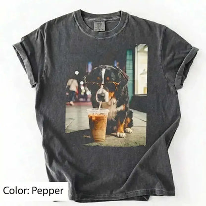Trendy Comfort Colors Dog Breeds Iced Coffee Tee - Funny Graphic Shirt for Dog Lovers, Unisex Casual Style