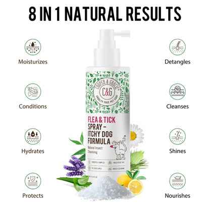 Natural Flea & Tick Shampoo for Dogs - 300ml Plant-Based Formula for Sensitive Skin - Cleans & Freshens Coat