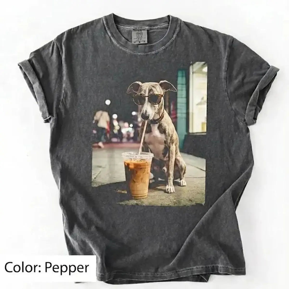 Trendy Comfort Colors Dog Breeds Iced Coffee Tee - Funny Graphic Shirt for Dog Lovers, Unisex Casual Style