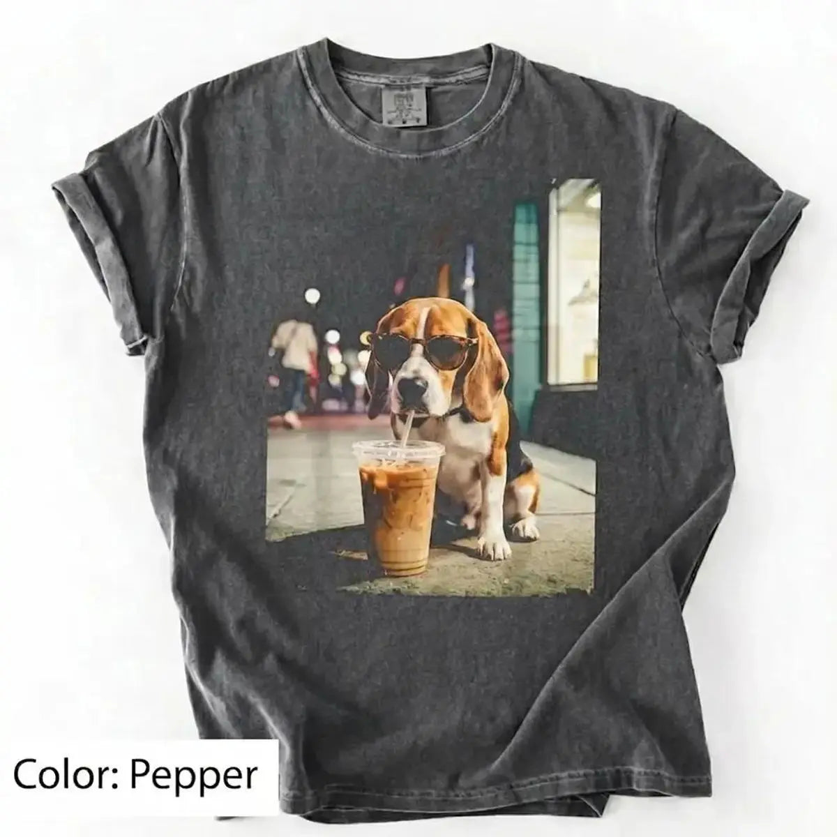 Trendy Comfort Colors Dog Breeds Iced Coffee Tee - Funny Graphic Shirt for Dog Lovers, Unisex Casual Style