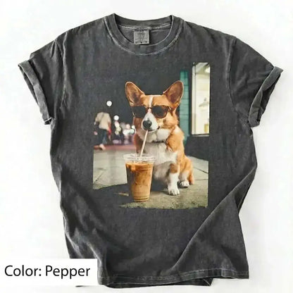 Trendy Comfort Colors Dog Breeds Iced Coffee Tee - Funny Graphic Shirt for Dog Lovers, Unisex Casual Style