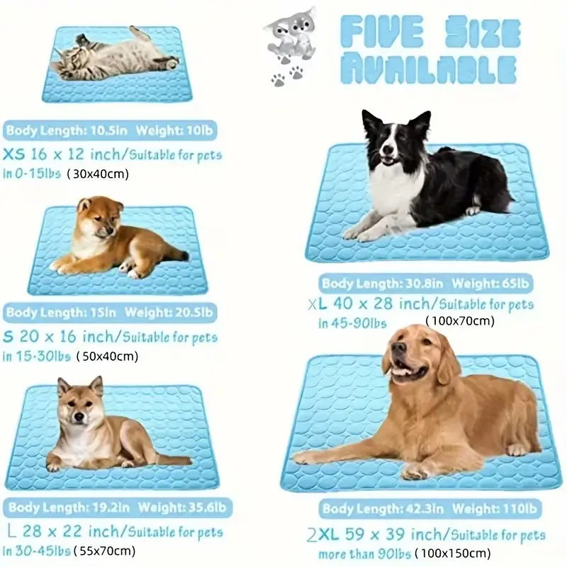 2026 Ice Silk Cooling Dog Bed - Non-Slip, Machine Washable Summer Comfort Mat for Pets of All Sizes