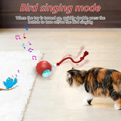 Automatic Interactive Cat Toy Ball - Fast Rolling, Chirping & Motion-Activated Fun for Indoor Cats