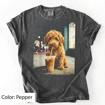 Trendy Comfort Colors Dog Breeds Iced Coffee Tee - Funny Graphic Shirt for Dog Lovers, Unisex Casual Style