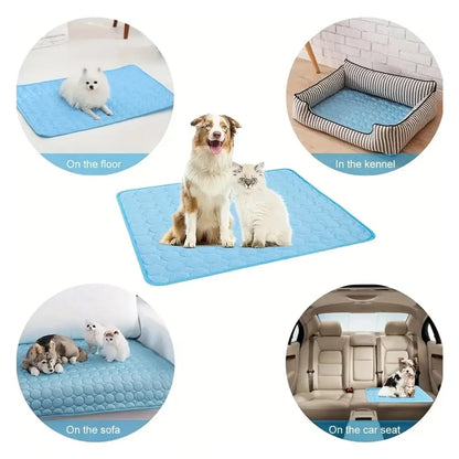 2026 Ice Silk Cooling Dog Bed - Non-Slip, Machine Washable Summer Comfort Mat for Pets of All Sizes