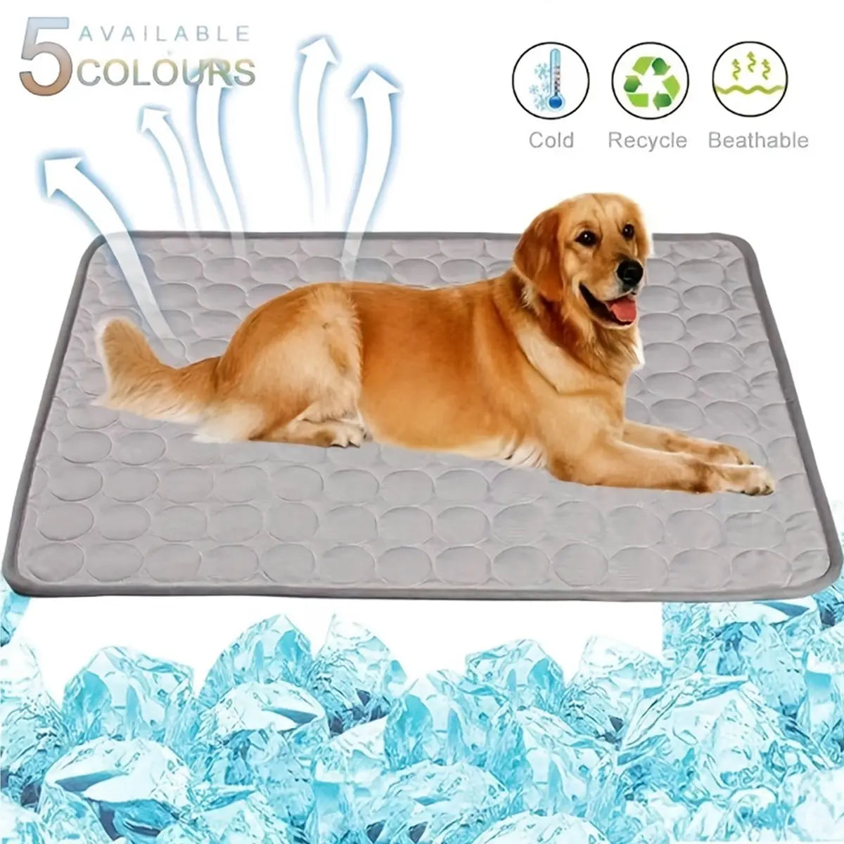 2026 Ice Silk Cooling Dog Bed - Non-Slip, Machine Washable Summer Comfort Mat for Pets of All Sizes